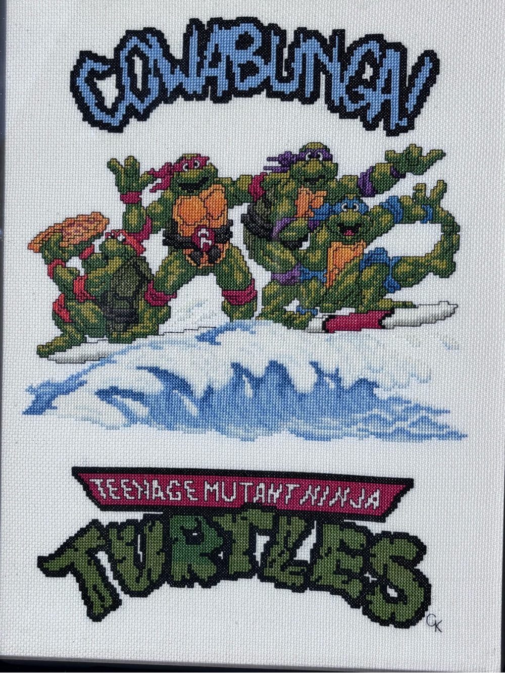 Vintage 90s Teenage Mutant Ninja Turtles cross stitch - Picture 2 of 10